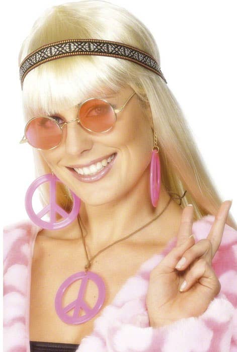 Pink Peace Hippie Costume Accessory Kit