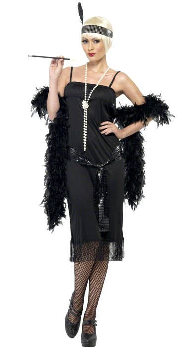 Womens Black Gatsby Costume - Main Image