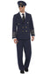 Navy Blue Men's Flight Pilot Fancy Dress Costume Front View