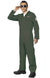 Men's Dark Green Aviator Top Gun Flight Suit Costume Image 1