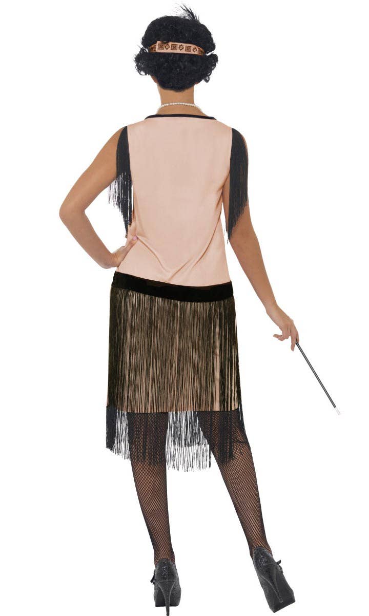 Women's 1920's Gatsby Cream Flapper Fancy Dress - Back View