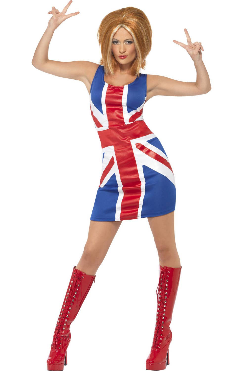 Womens Union Jack Ginger Spice Costume Dress Front Image
