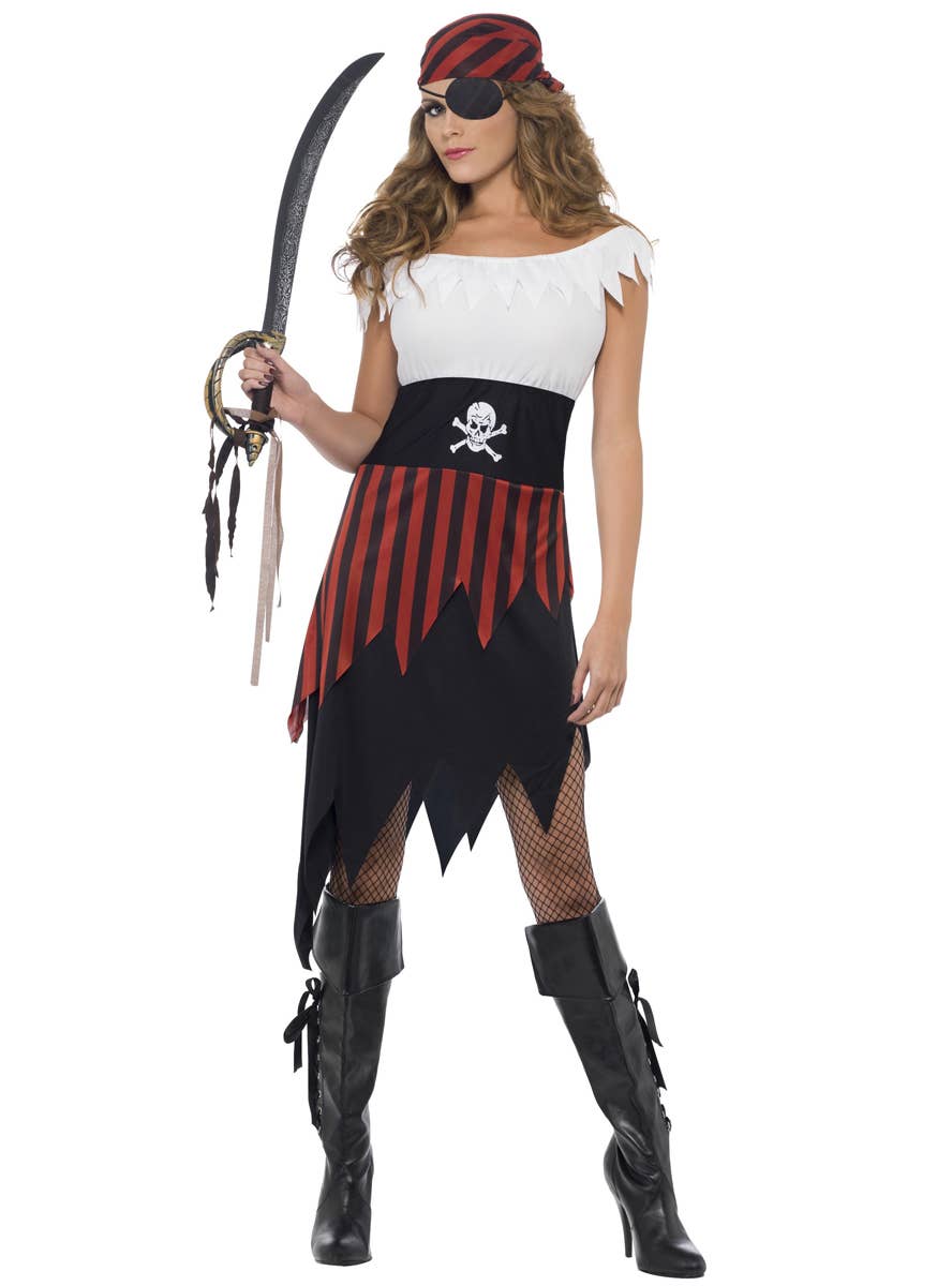 Women's Pirate Wench Budget Fancy Dress Costume Main Image