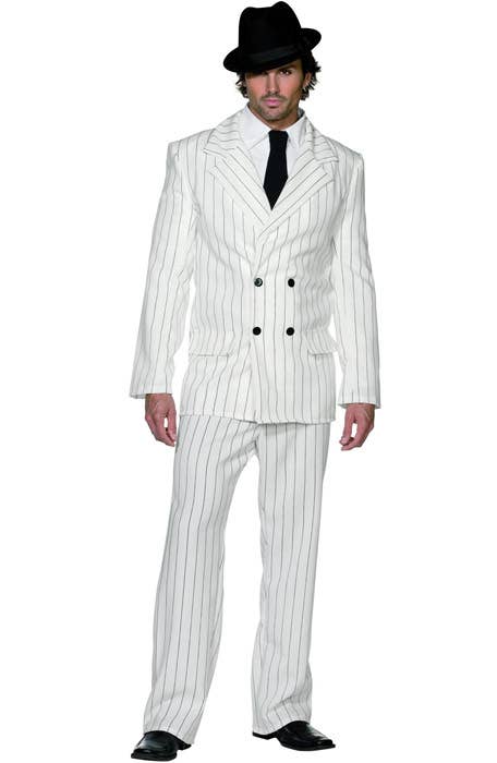 Mens 1920s Gangster White Great Gatsby Costume - Main Image