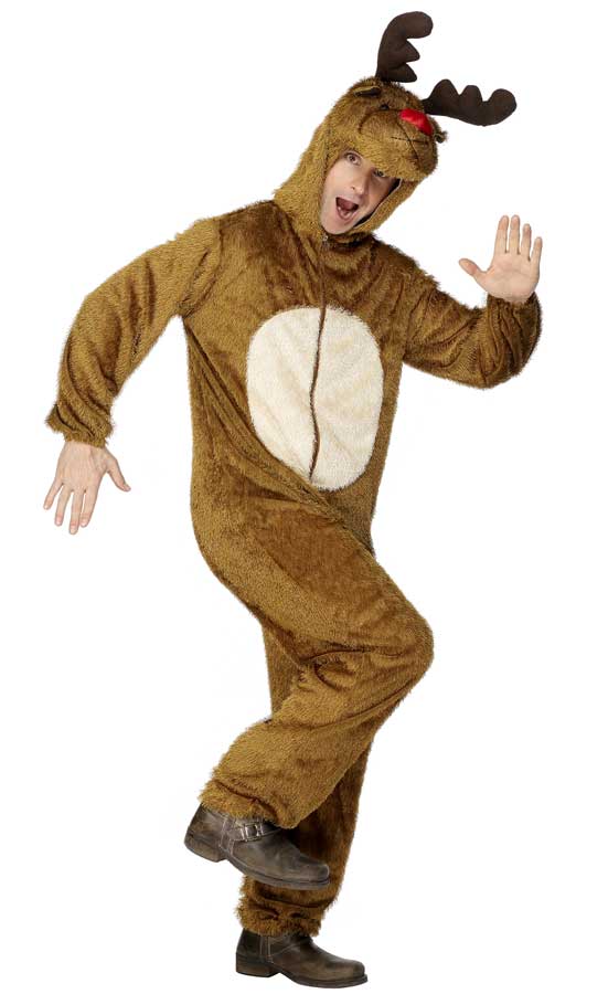 Christmas Reindeer Men's Onesie Costume Alt View