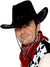 Black Faux Leather Cowboy Costume Hat - Main View