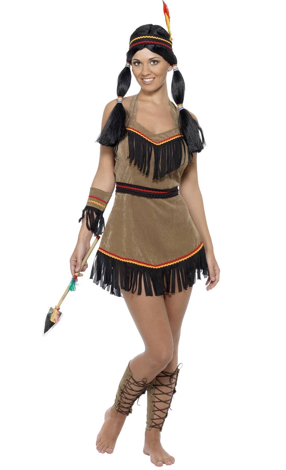 Women's Native American Indian Woman Wild West Fancy Dress Costume Main View
