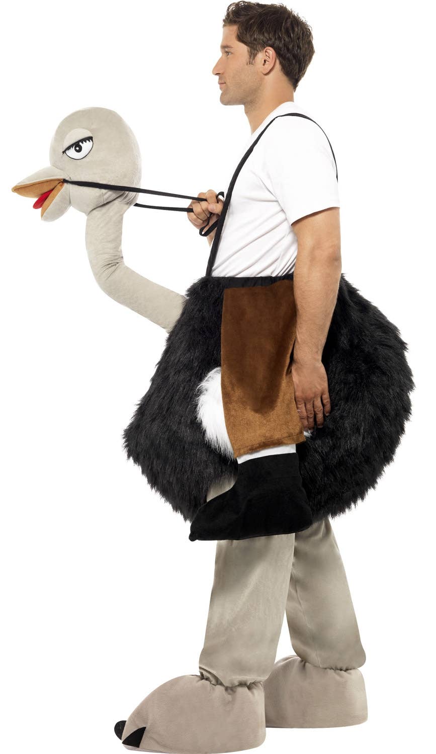 Ride On Ostrich Funny Adult's Dress Up Costume Side