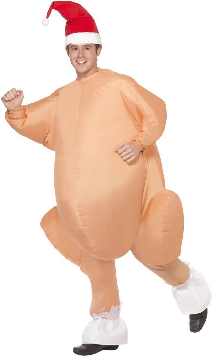 Men's Funny Inflatable Roast Turkey Christmas Fancy Dress Costume Front Image