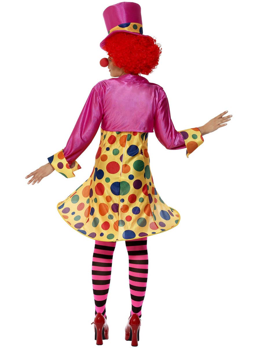 Womens Clown Lady Fancy Dress Costume - Back Image