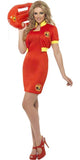 Women's Baywatch Red Fancy Dress Costume Front View