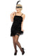 Image of Flirty 1920s Womens Short Black Plus Size Flapper Costume - Front View