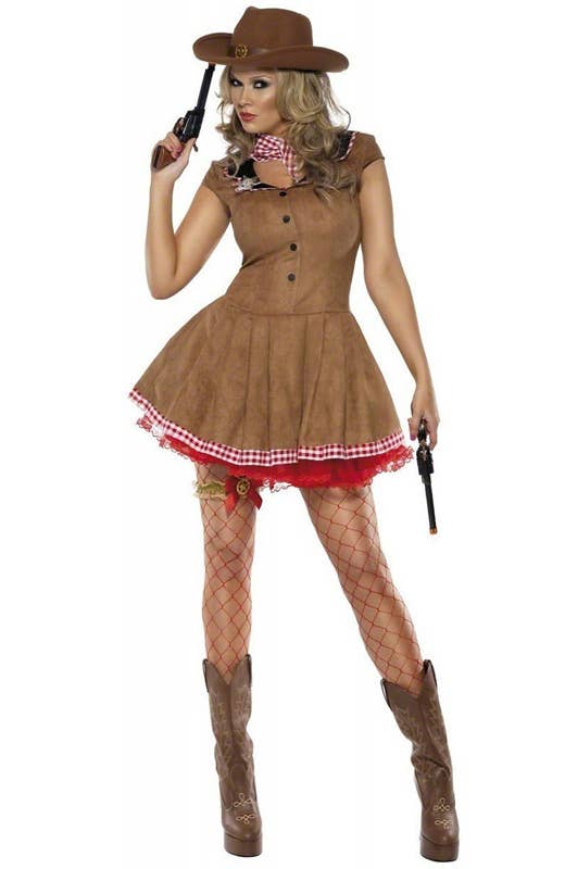 Womens Wild West Sexy Fancy Dress Costume - Main Image