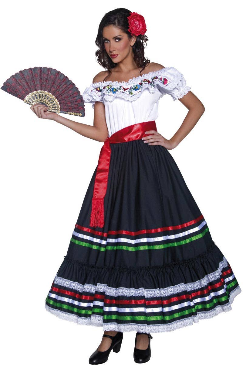 Womens Mexican Senorita Fancy Dress Costume - Main Image