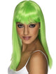 Straight Neon Green Women's Costume Wig with Fringe
