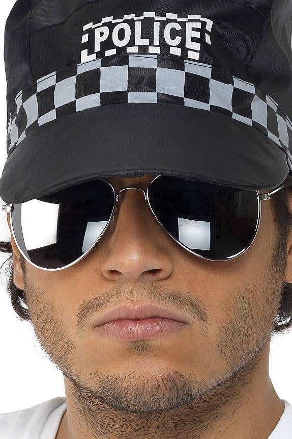 Novelty Mirror Aviator Costume Sunglasses with Silver Frame