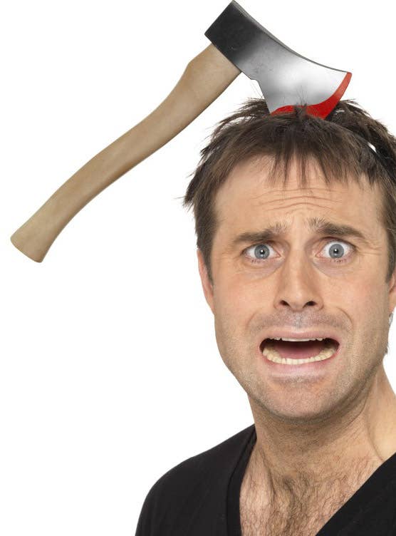 Novelty Bloodied Hatchet Though The Head Halloween Costume Accessory