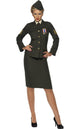 Women's Army Officer Green Military Costume Uniform Front View