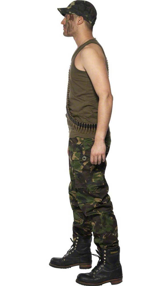 Khaki Camo Men's Army Uniform Costume Side View