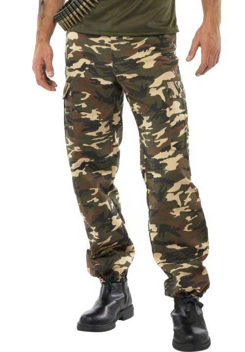 Khaki Camo Men's Army Uniform Costume Pants View