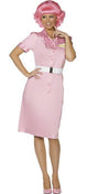 Women's Retro Pink Frenchy Grease Costume Dress Front View