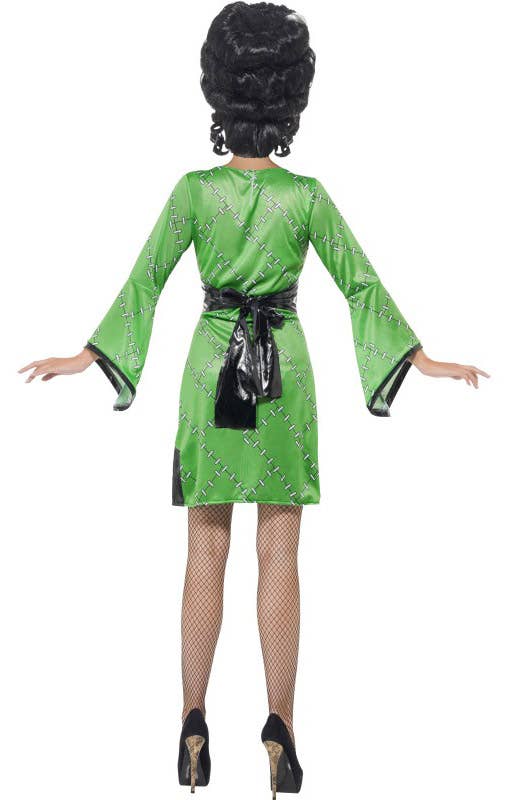 Patched Green Frankenstein Bride Women's Halloween Costume - Back Image
