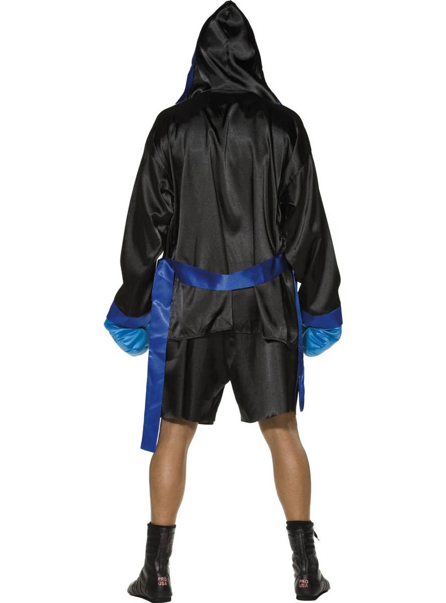 Men's Blue and Black Boxer Costume - Back Image