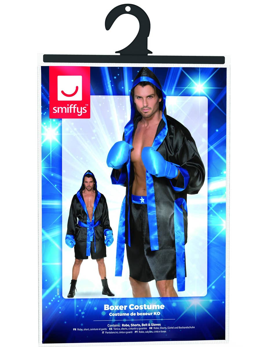 Men's Blue and Black Boxer Costume - Packaging Image