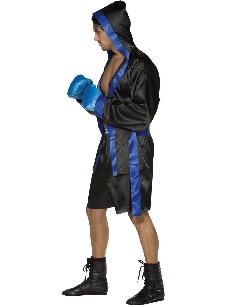 Men's Blue and Black Boxer Costume - Side Image