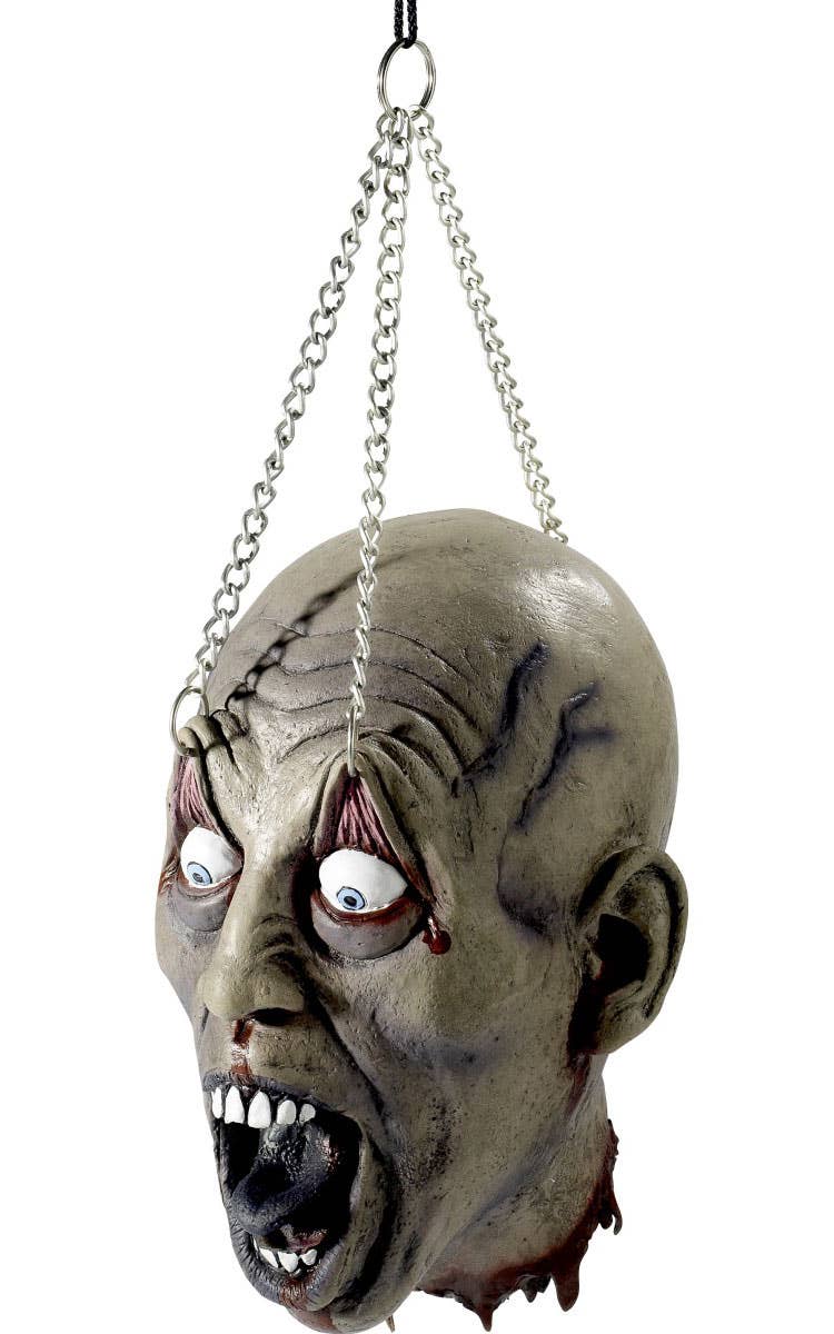 Decapitated Latex Head with Chains Halloween Decoration