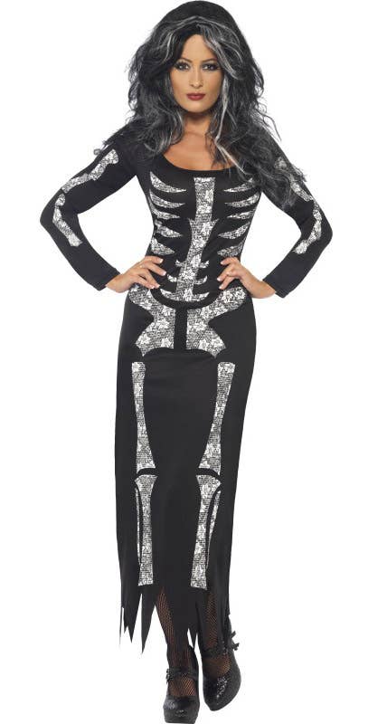 Women's Deadly Skeleton Women's Sexy Halloween Costume Front View