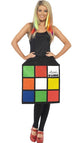 Women's Funny 80's Rubik's Cube Costume Front View
