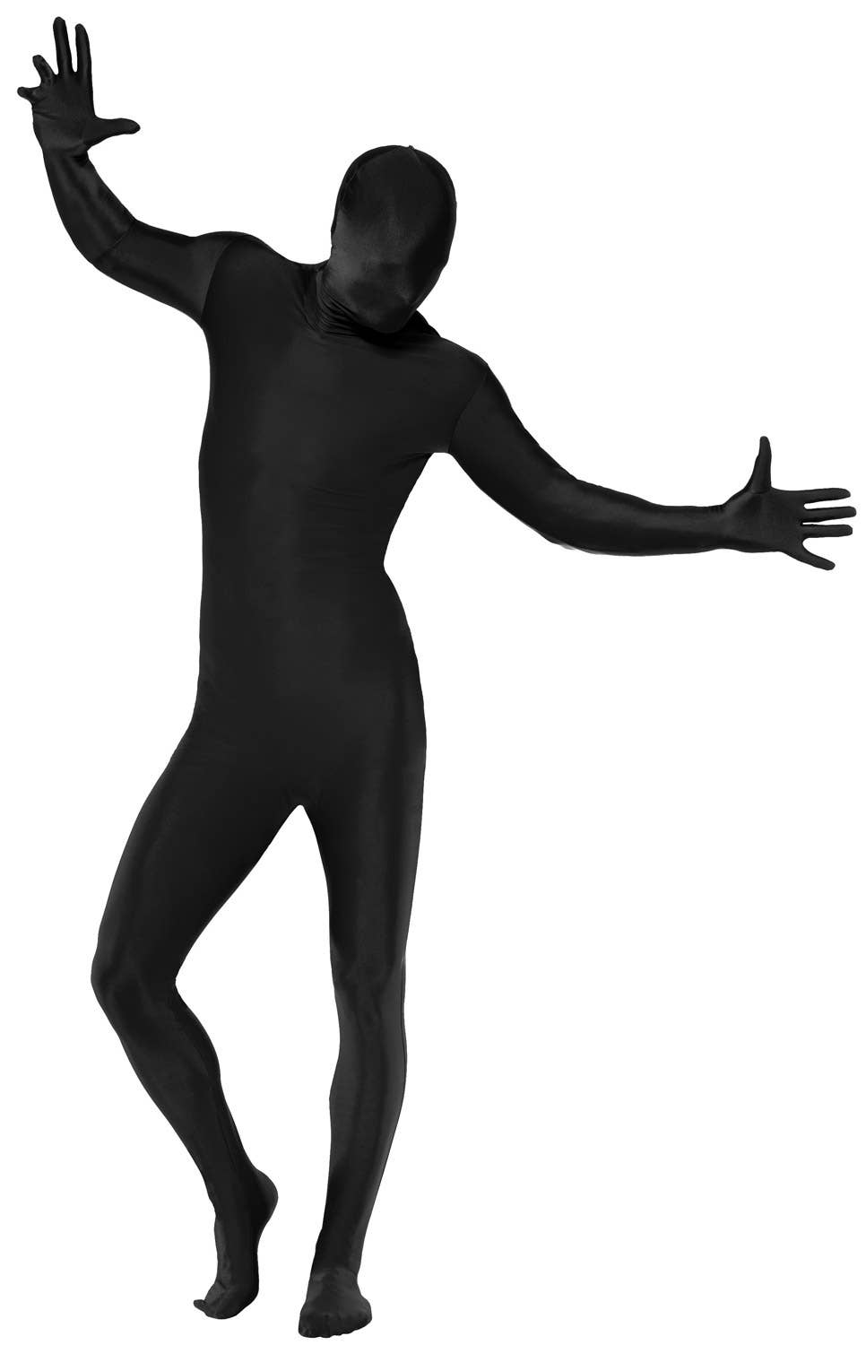 Men's Black Lycra Full Body Suit Second Skin Fancy Dress Costume View 1