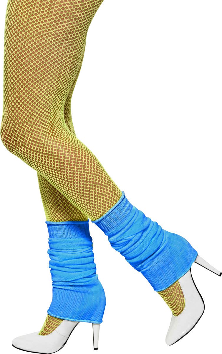 Bright Blue Women's 1980's Costume Leg Warmers
