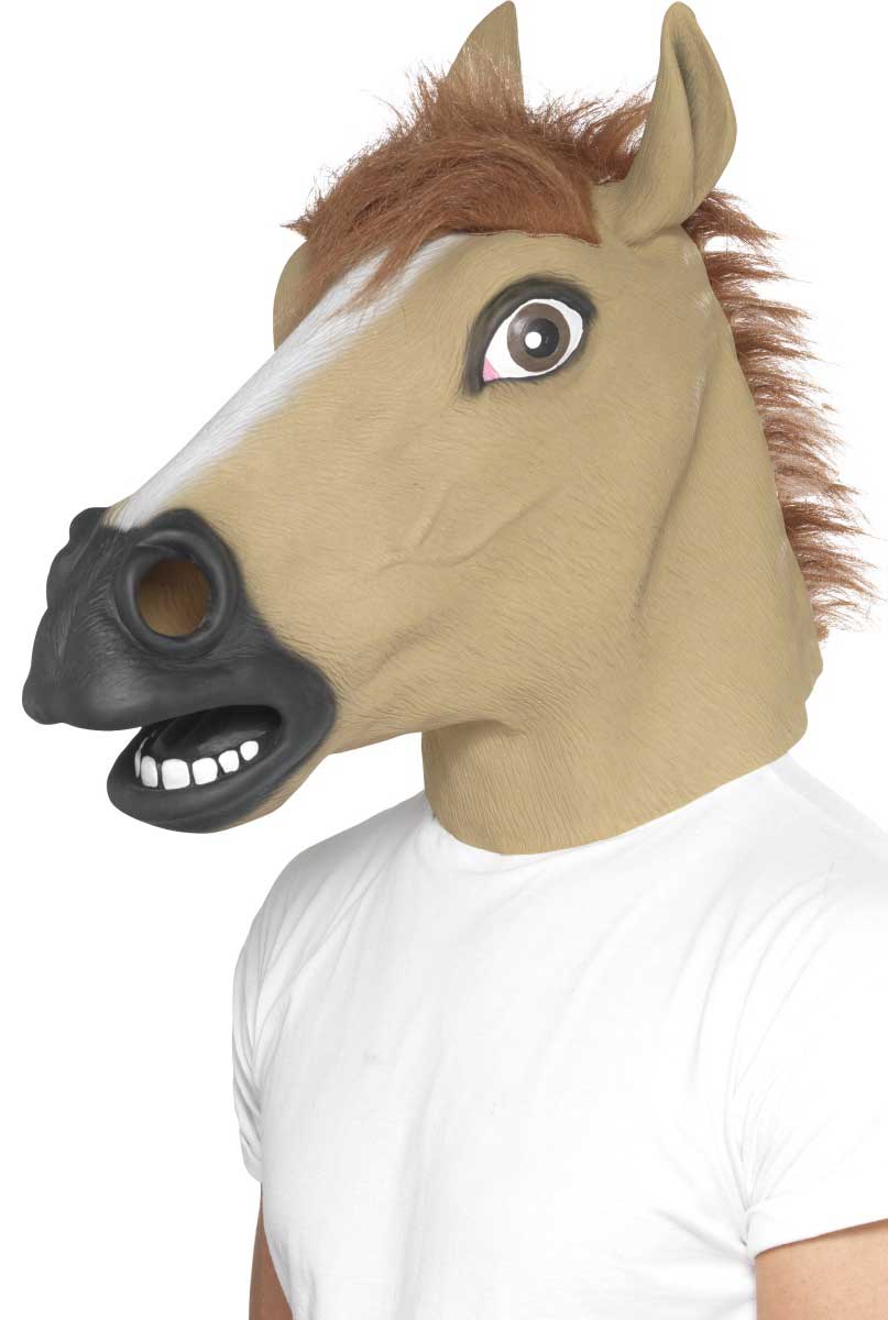 Funny Horse Head Latex Costume Mask For Adult's
