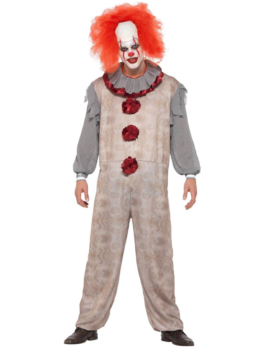 Men's Creepy Vintage Clown Halloween Costume Front Image