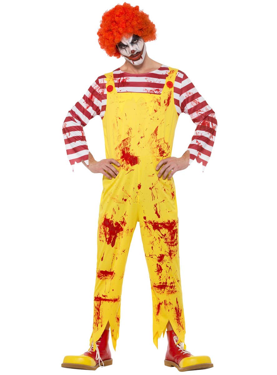 Men's Ronald McDonald Killer Clown Costume Front Image