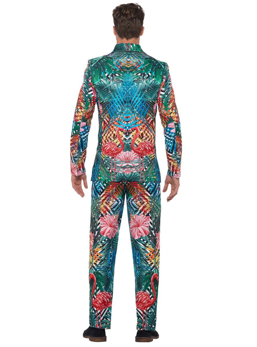 Men's Hawaiian Tropical Flamingo Suit Back Image