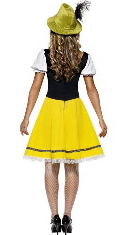 Womens Green and Gold Oktoberfest Costume - Back Image