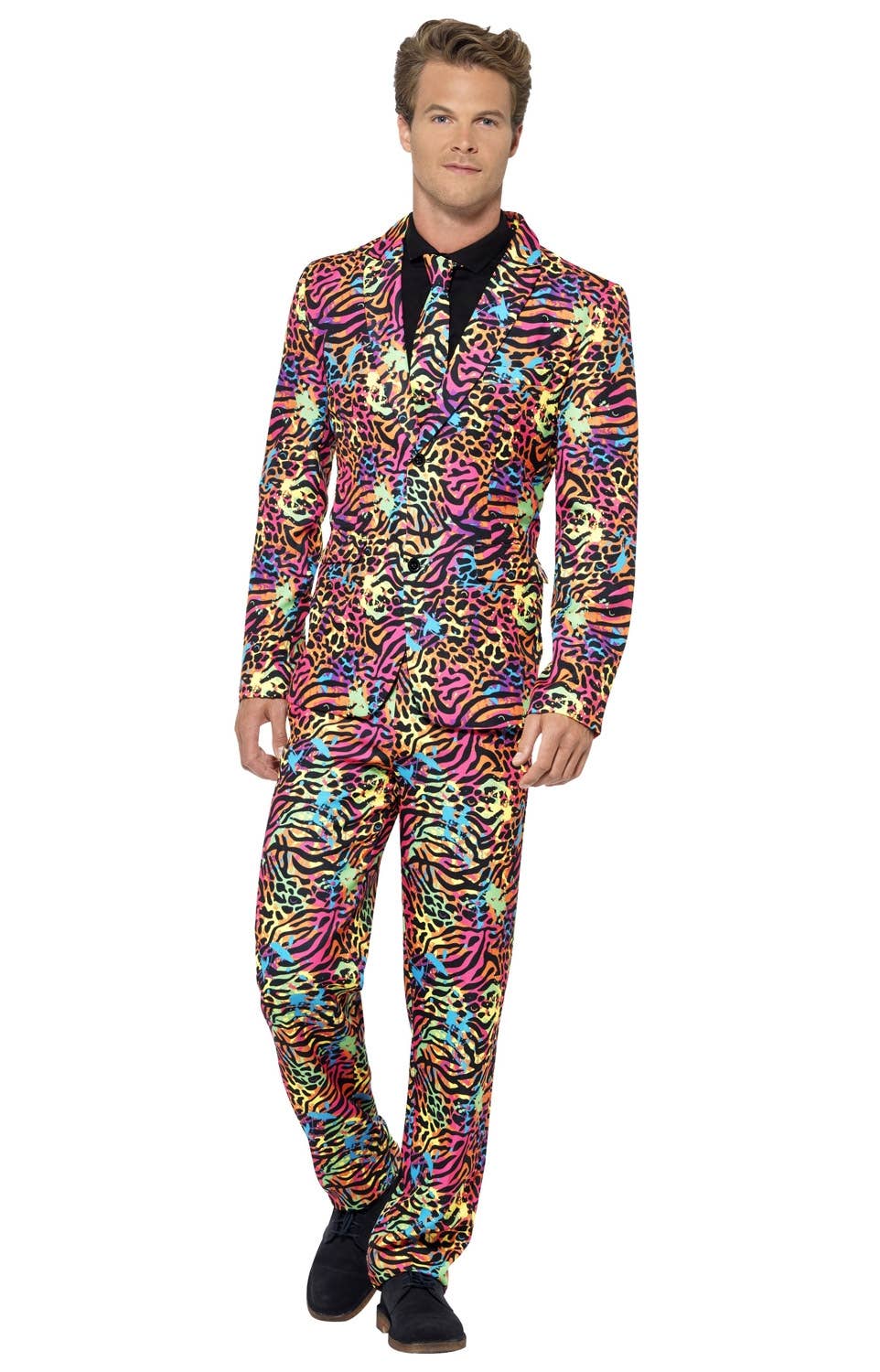 Neon Animal Print Stand Out Suit Rainbow Costume Suit for Men