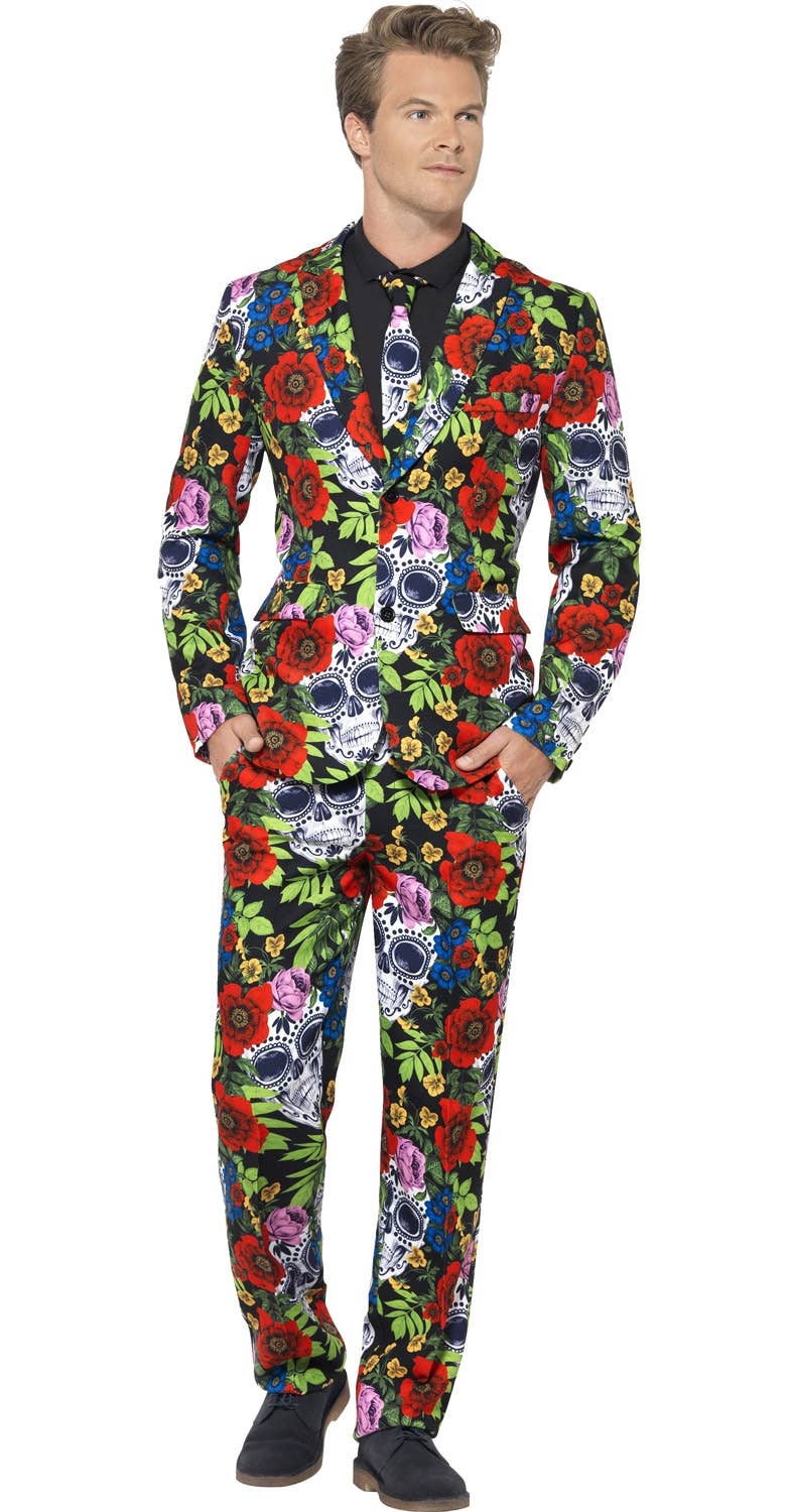 Day of the Dead Men's Stand Out Dress Suit Front