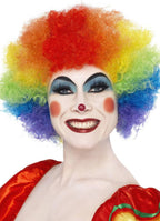Image of Crazy Clown Rainbow Afro Women's Costume Wig