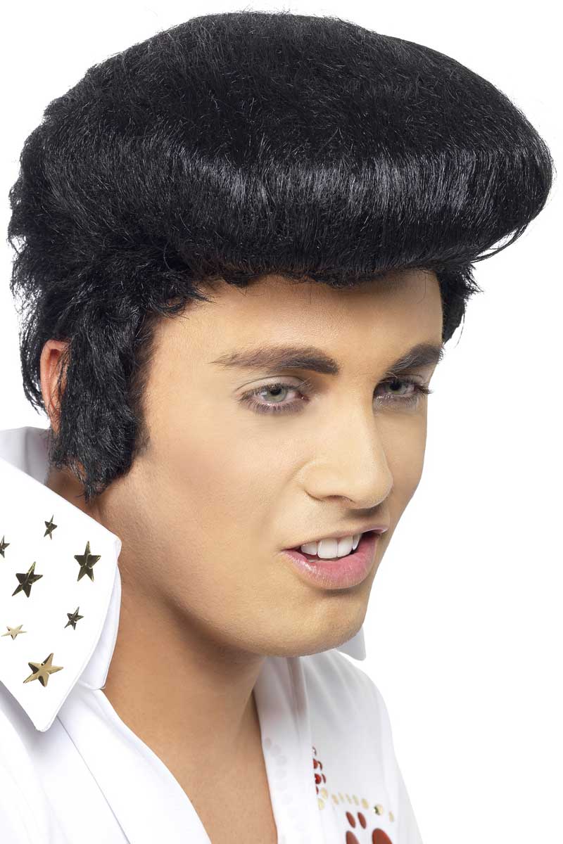Men's Black Elvis Presley Pompadour Costume Wig