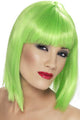 Short Neon Green Concave Bob Costume Wig for Women