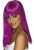 Neon Purple Women's Long Straight Costume Wig with Fringe