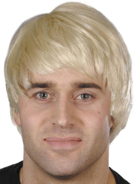 Dashing Short Blonde Men's Costume Wig Accessory Main Image