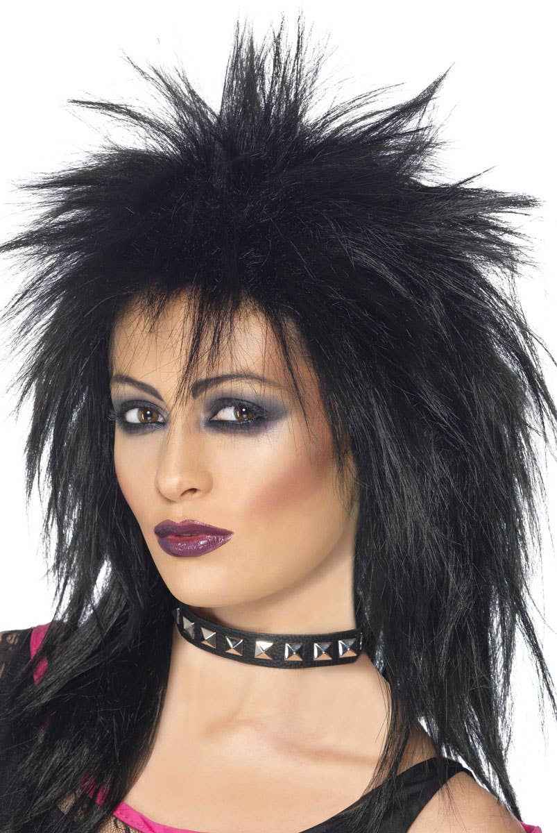 Black Spiked Women's Punk Rock Wig