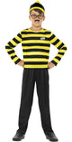 Boys Yellow and Black Where's Wally Odlaw Book Week Costume Front Image