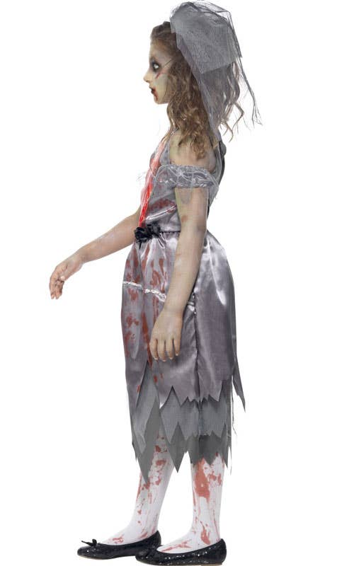 Corpse Bride Girl's Zombie Dress Up Costume Side