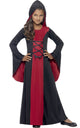 Girl's Red and Black Vampire Costume Robe Front View